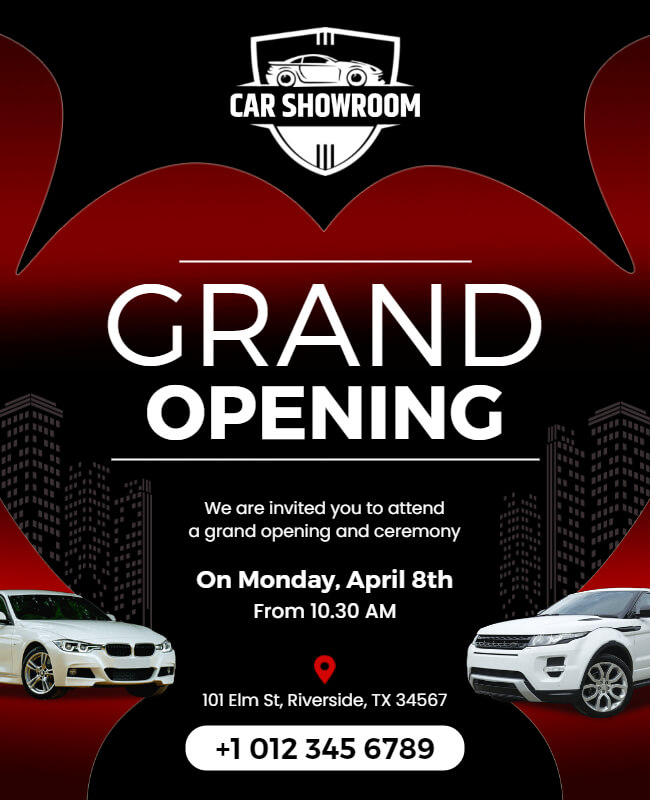 Car Showroom Grand Opening Flyer Template