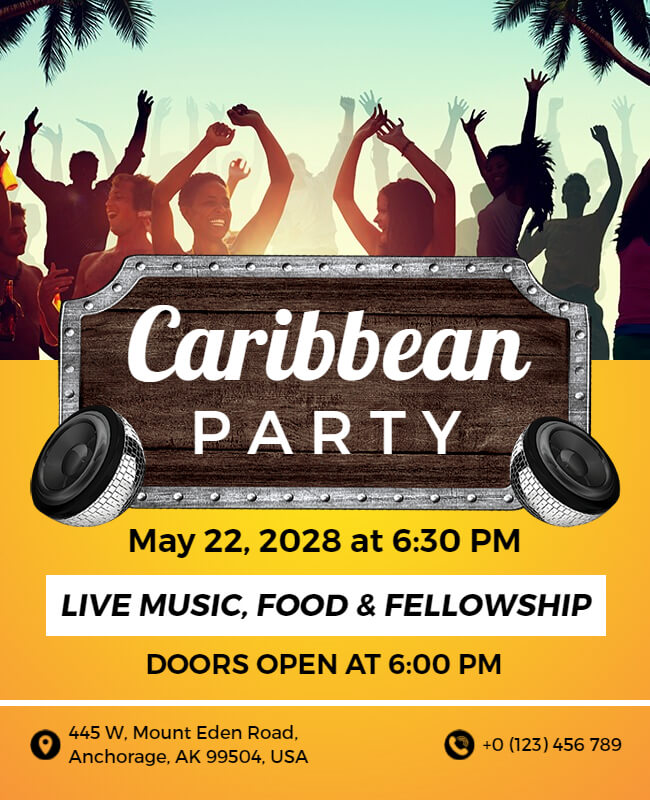 Caribbean Party Flyer Template