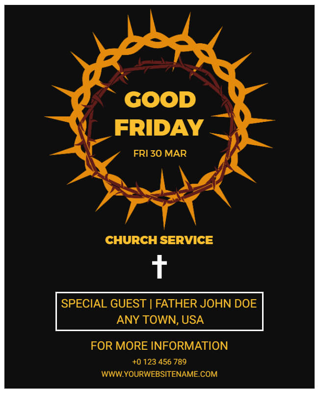 Church Service Good Friday Flyer Templates
