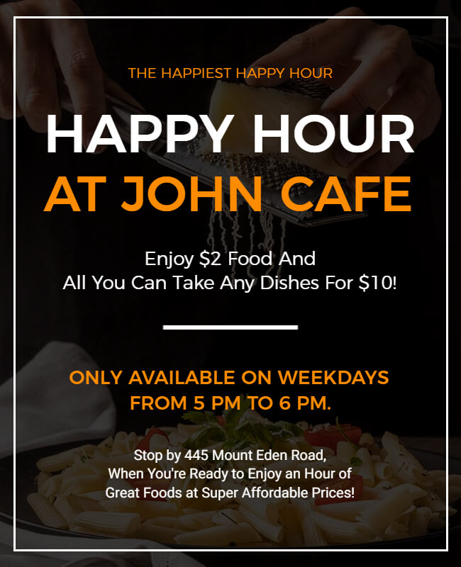 Classic Cafe Happy Hour Flyer Template