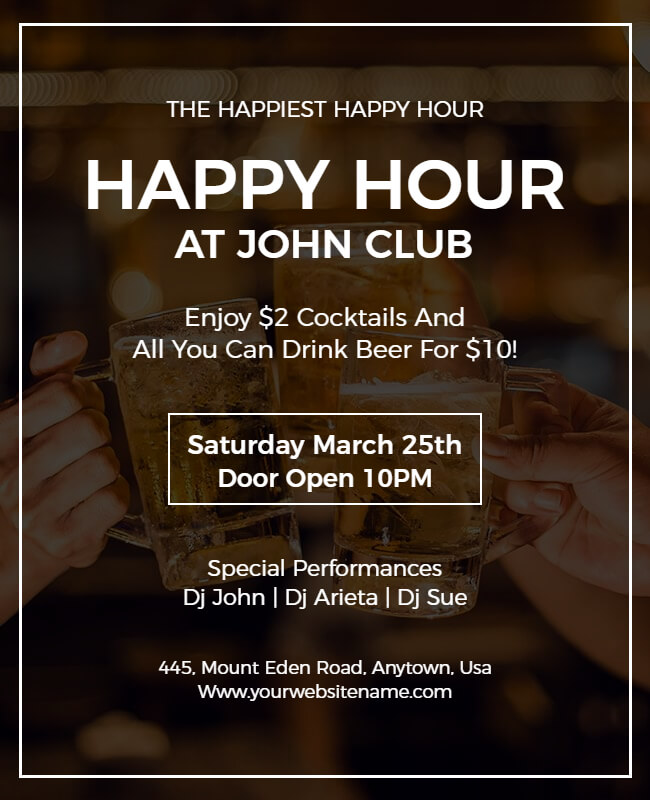 Magnetic Happy Hour Flyer Template