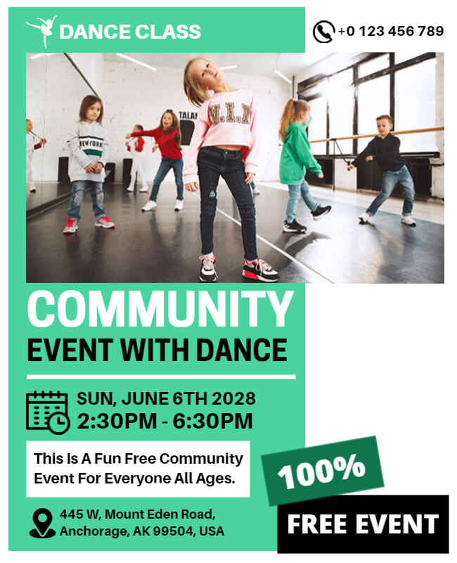 Dance Class Community Event Flyer Template