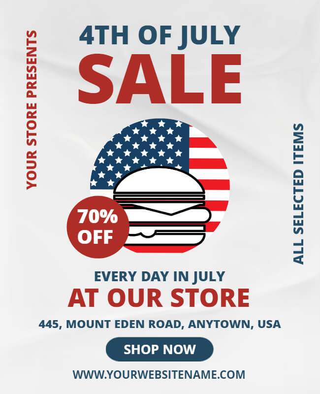 Discount 4th of July  Flyer Template