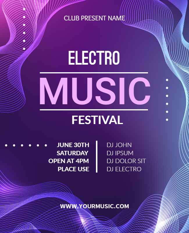 Electro Music Concert Flyer Templates