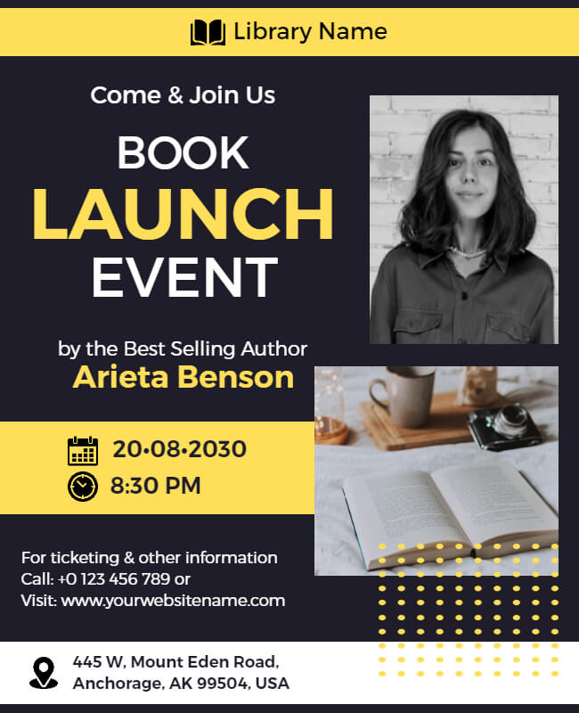 Business Launch Flyer Template for Book Event