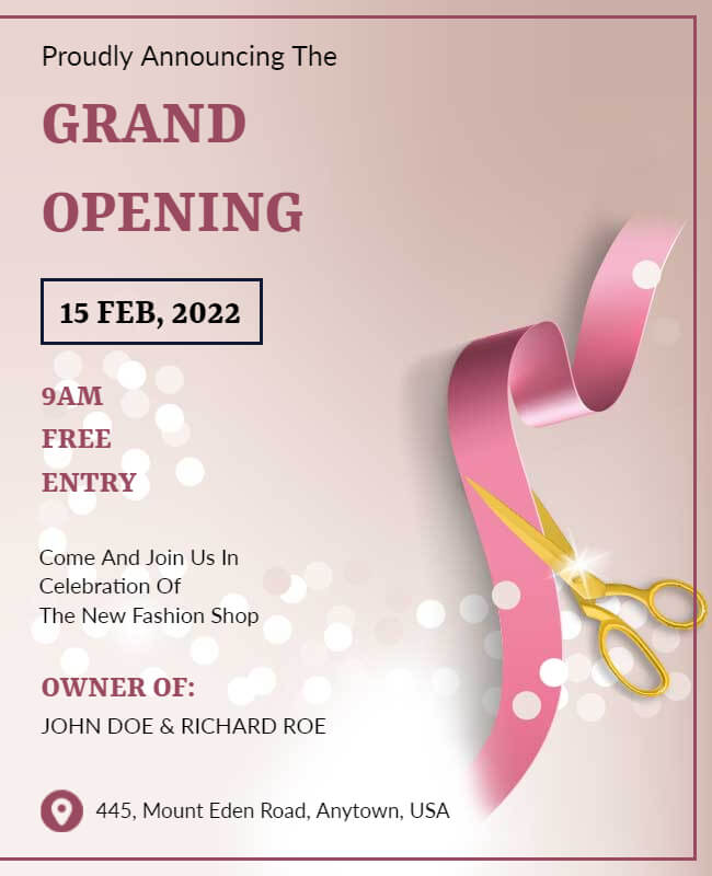Fashion Shop Grand Opening Flyer Template