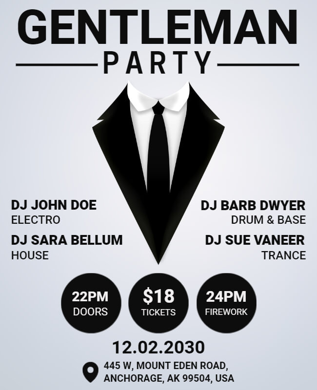 Gentleman Party Flyer Template