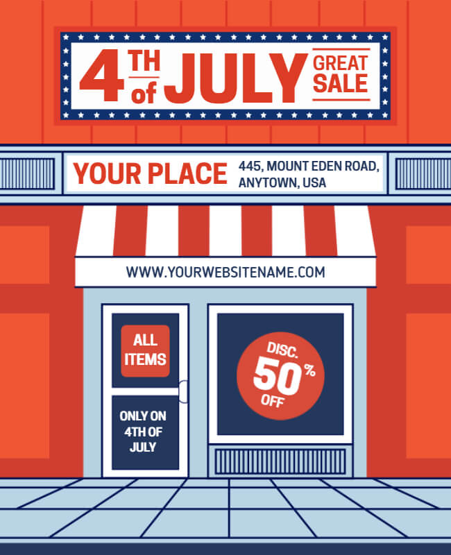 Great Sale 4th of July  Flyer Template