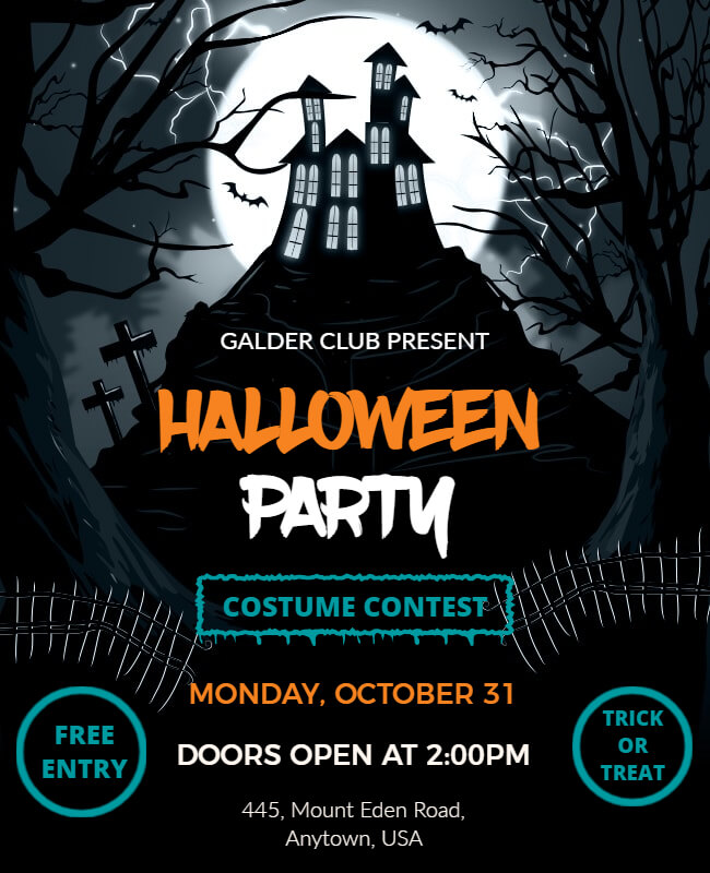 Costume Contest Party Halloween Flyer Template