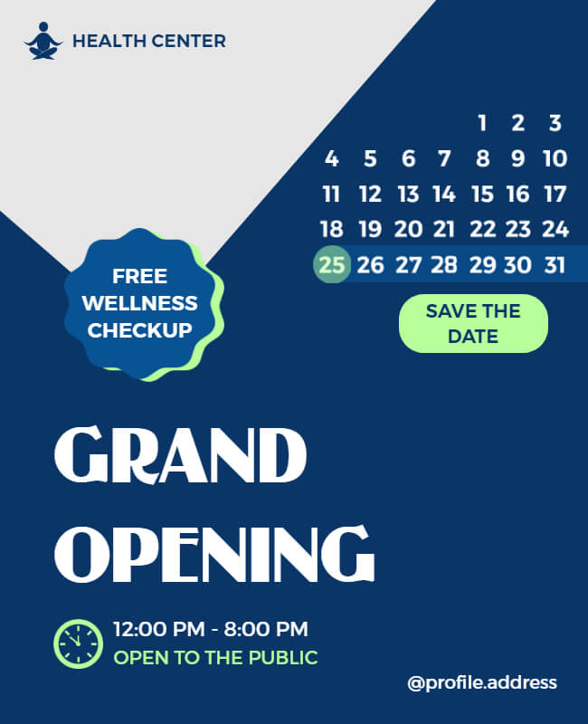 Health Center Opening Flyer Template