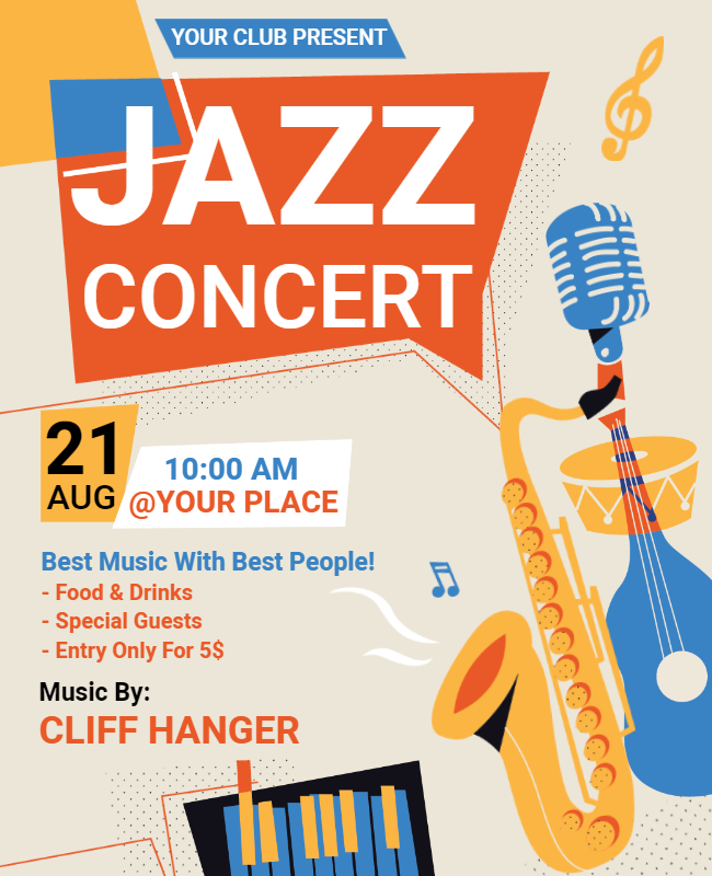 Jazz Fusion Concert Flyer Templates