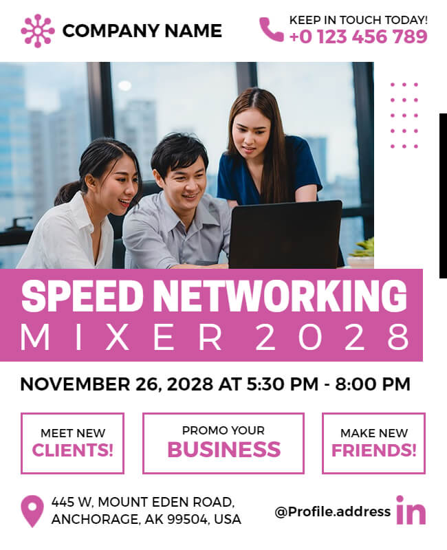 Mixer Speed Networking Event Flyer Template
