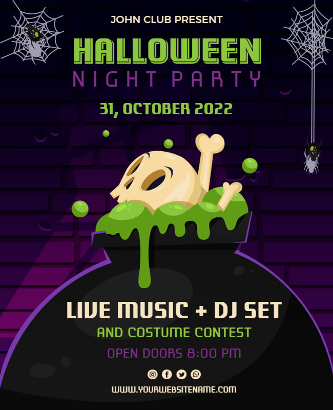 Night Party Halloween Flyer Template