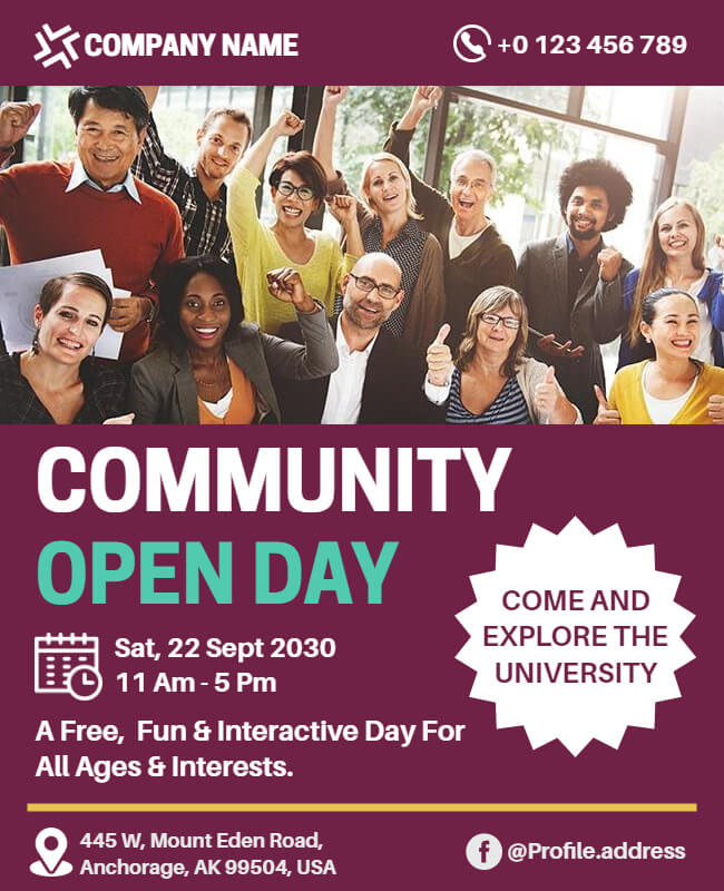 Open Day Community Event Flyer Template
