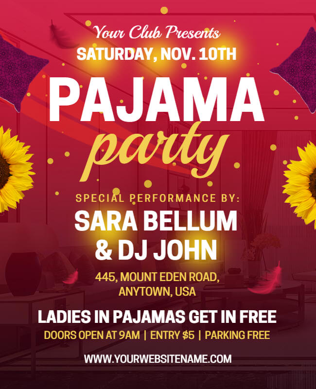 Pajama Party Flyer Template