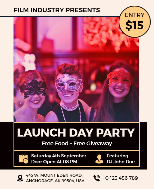 Party Business Launch Flyer Template