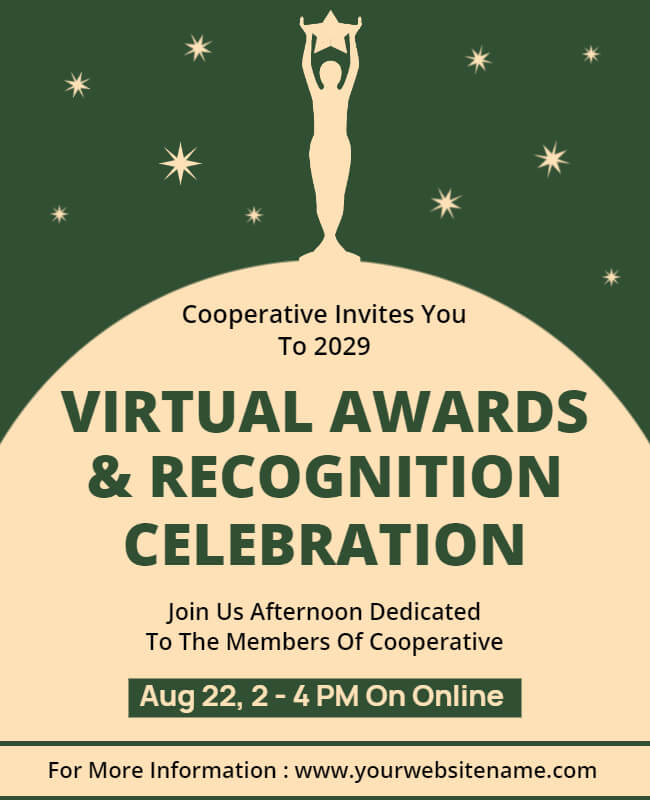 Virtual Awards & Recognition Celebration Event Flyer Template