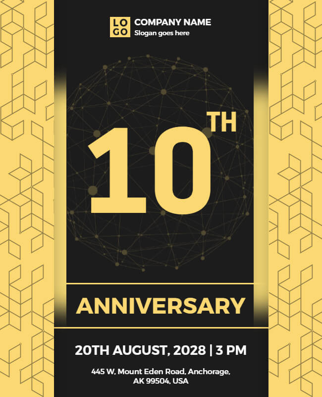 Playful Patterns Company Anniversary Flyer Templates 