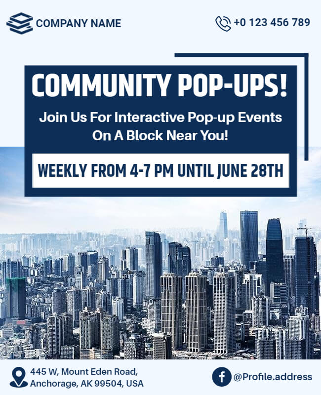 Pop-Up Community Event Flyer Template