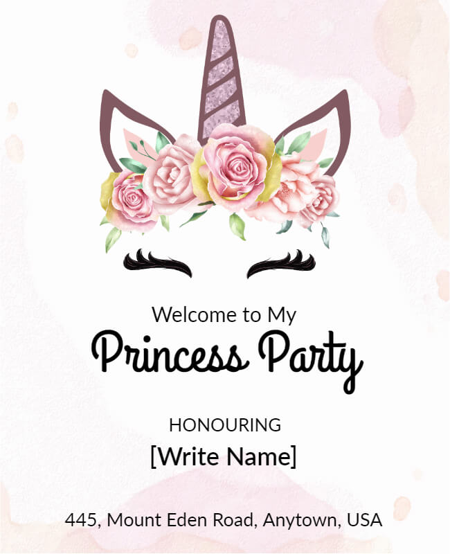 Princess Party Flyer Template