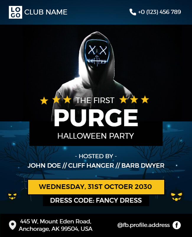 Purge Halloween Party Flyer Template