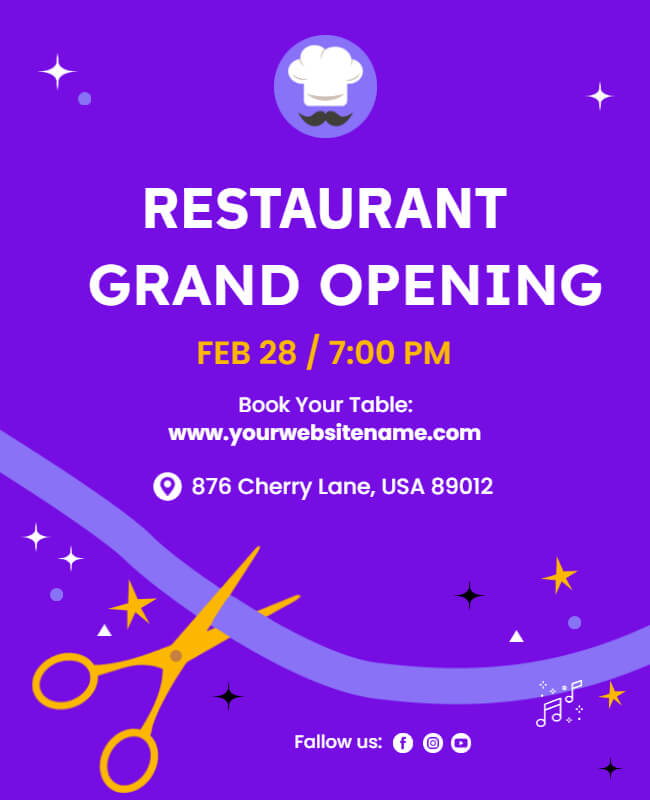 Restaurant Grand Opening Flyer Template