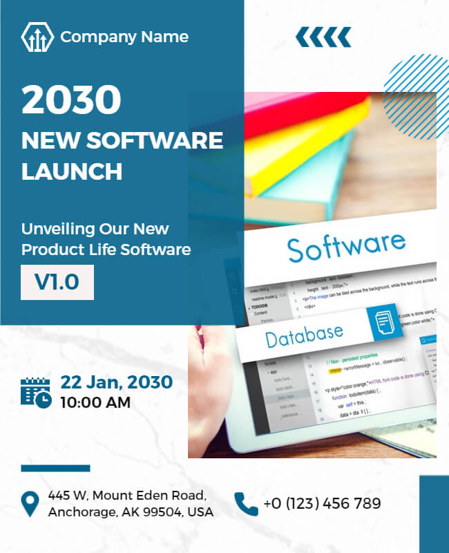 Software Business Launch Flyer Template