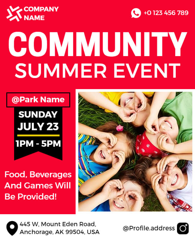 Summer Community Event Flyer Template