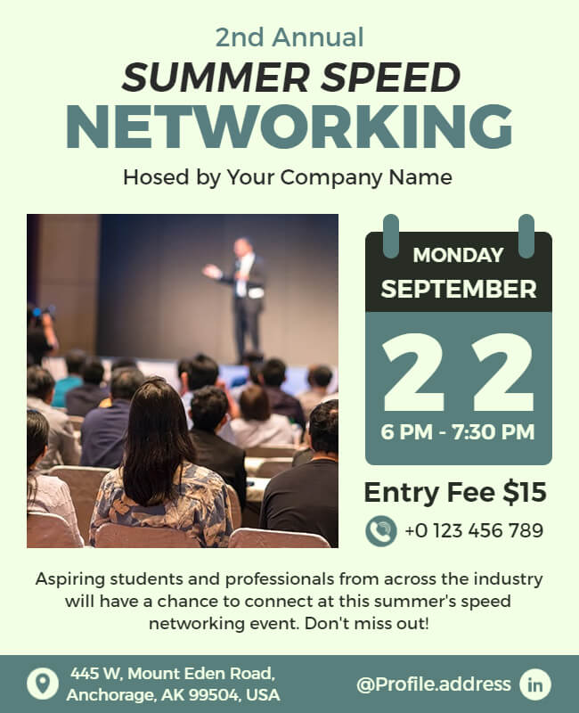 Summer Networking Event Flyer Template