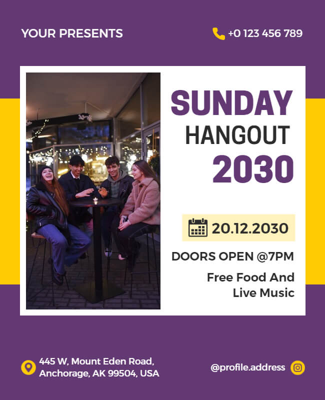Sunday Hangout Event Flyer Template