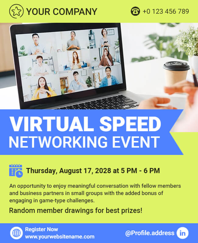 Virtual Speed Networking Event Flyer Template