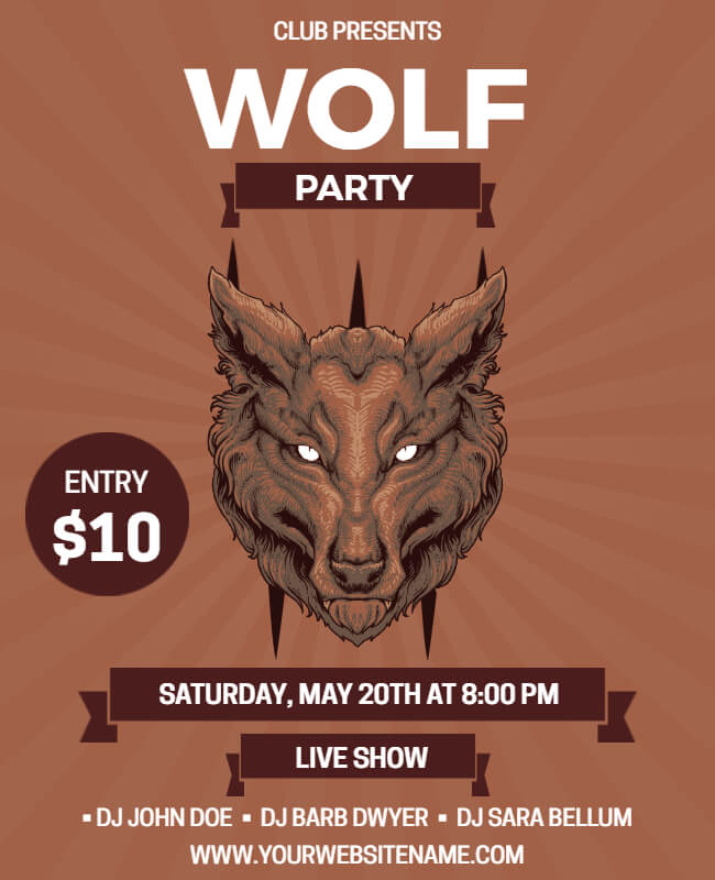 Wolf Party Flyer Template