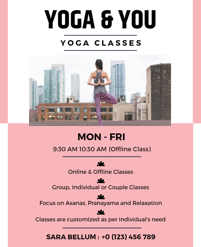 Online Yoga Class Flyer Templates