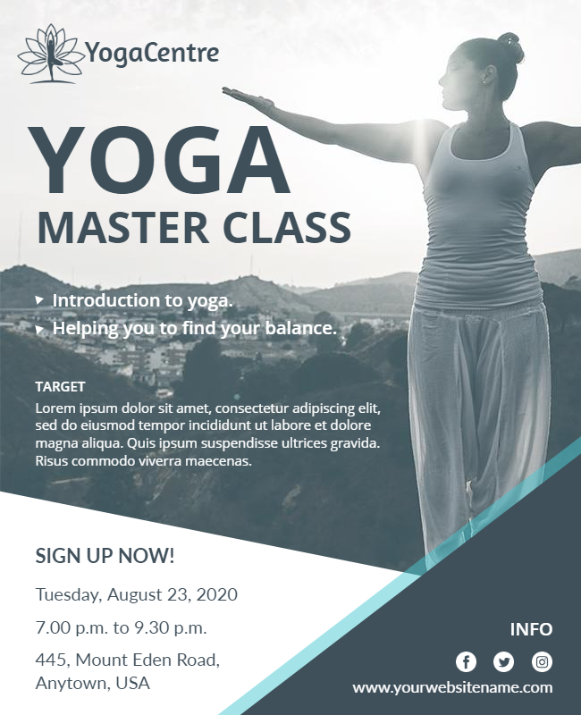 Yoga Flyer Templates for Classes