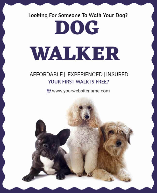 Doggy Dash Dog Walker Flyer Template