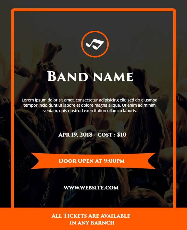 Rock Riot Band Flyer Template