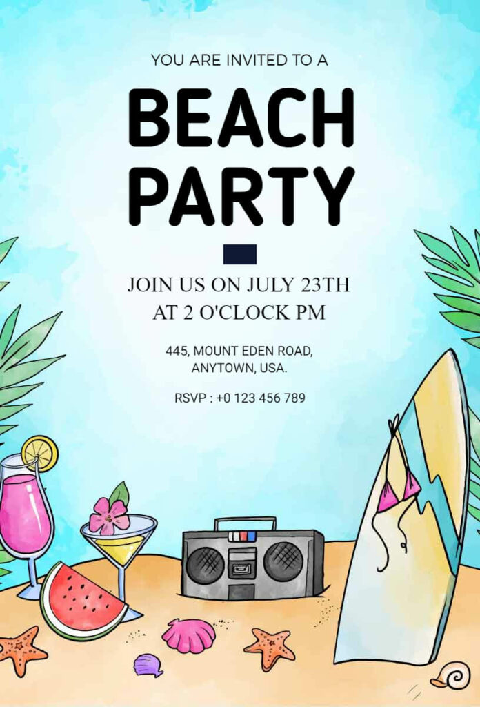 Artistic Beach Party Flyer