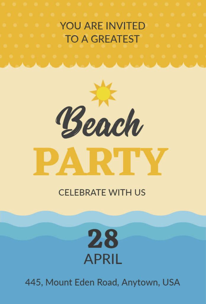 Minimal Beach Party Flyer