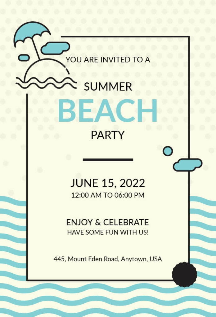 Seaside Splash Beach Party Flyer