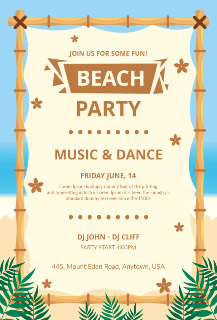 Modern Beach Party Flyer