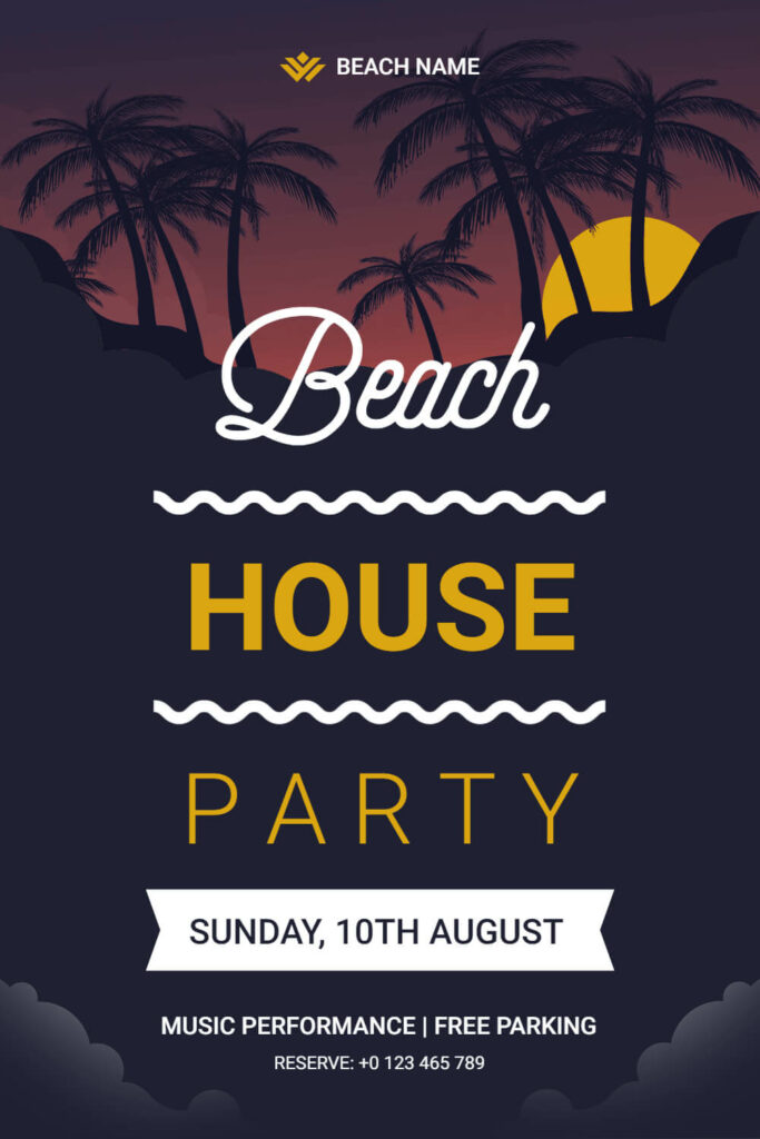 Beach House Party Flyer