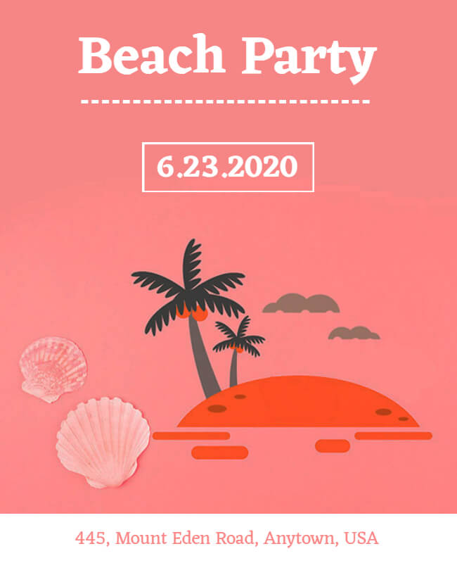 Simple Beach Party Flyer
