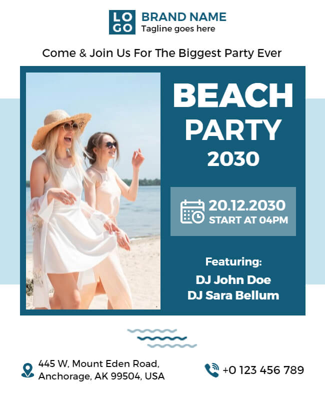 Elegant Beach Party Flyer