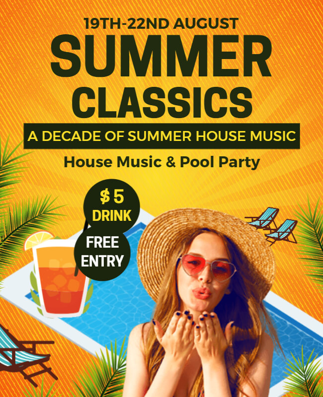 Summer House Music Party Flyer