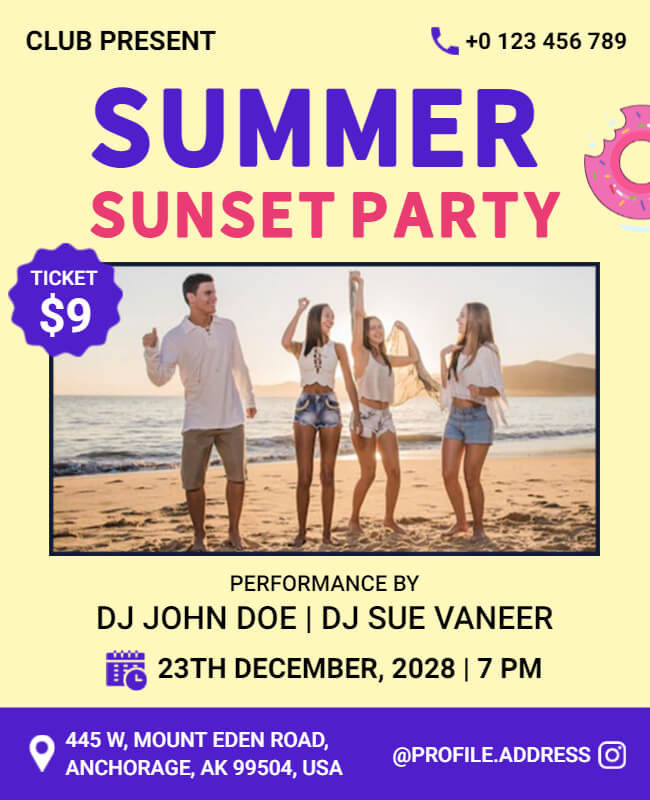 Beach Bash Summer Party Flyer