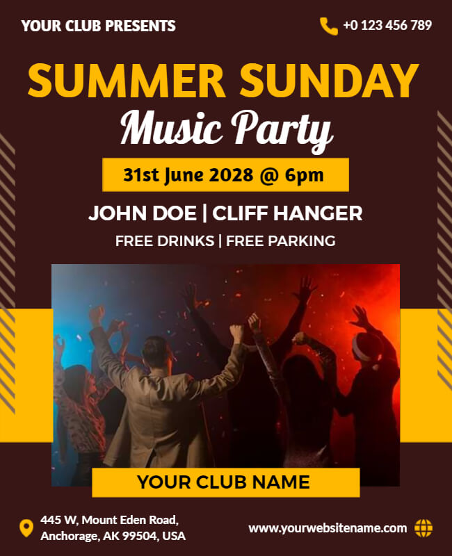 Summer Sunday Music Party Flyer