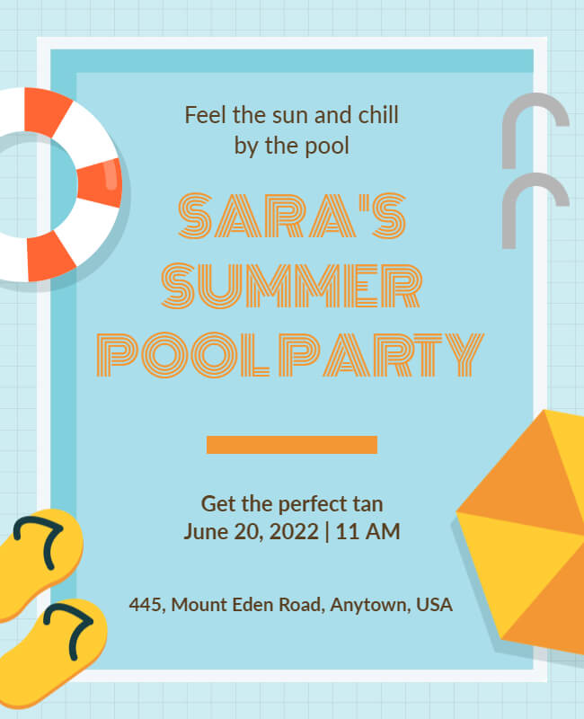 Simple Illustrated Summer Party Flyer