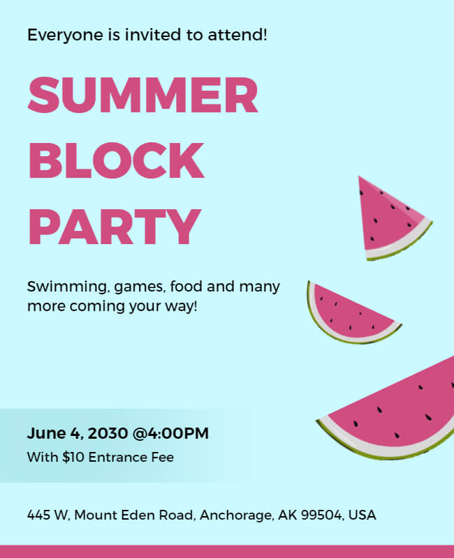Summer Block Party Flyer