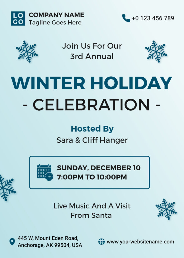Minimal Holiday Party Flyer