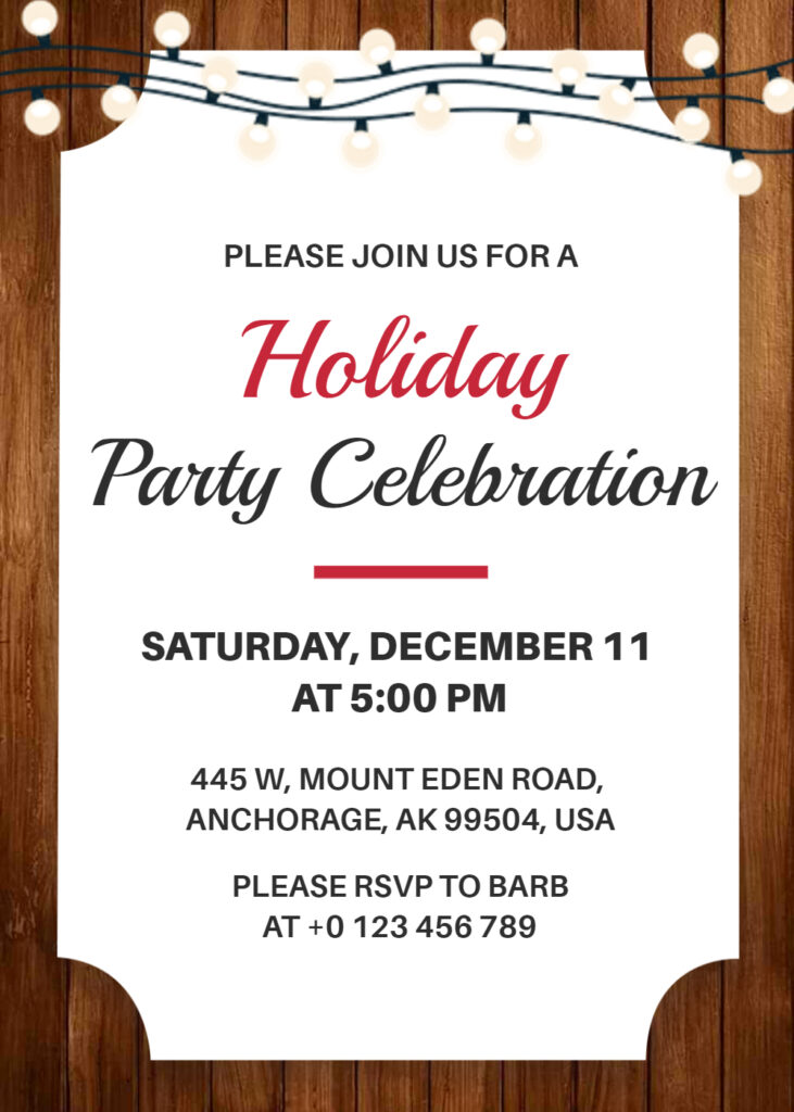 Wooden Board Holiday Party Flyer
